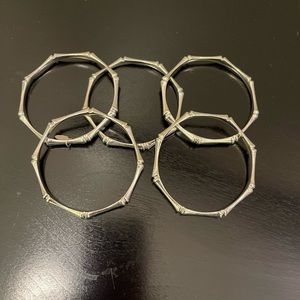 Silver Bangle Bracelets Set of 5